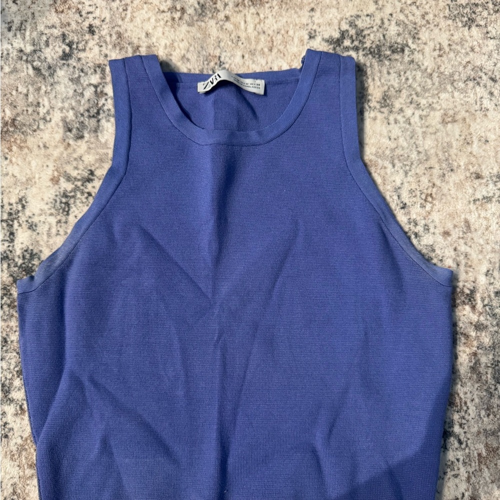 Zara Purple Fitted Tank Top